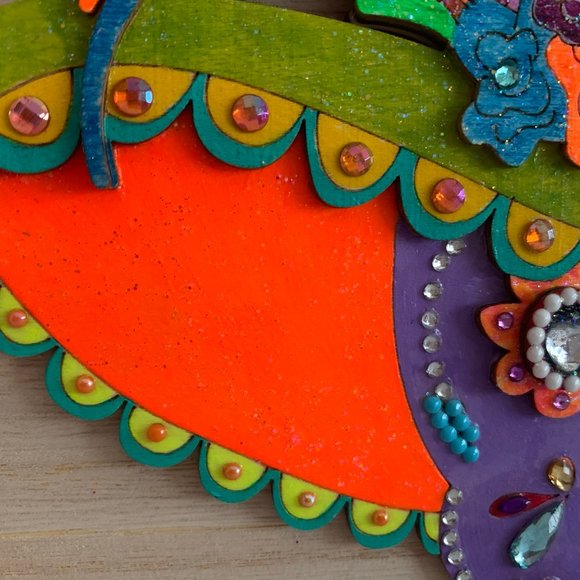 ⭐️#403 Hand Painted Day Of The Dead Shadow Box - Picture 11 of 14